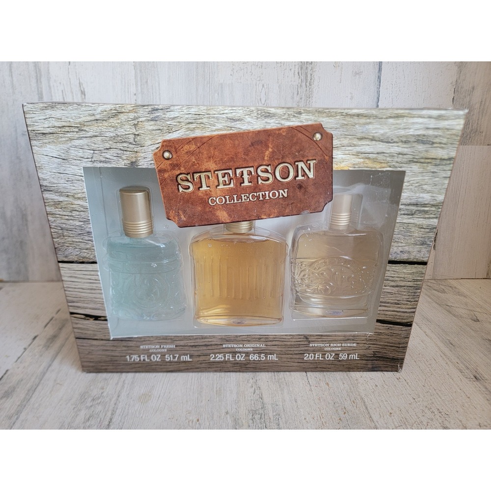 Stetson men cologne fresh rich suede original 3pc‎ set fragrance scented